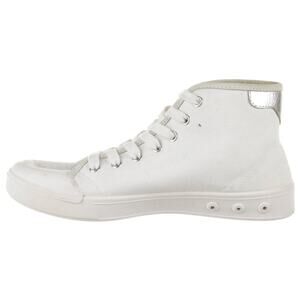 Rag & Bone Standard Issue High Top Sneakers Canvas Metallic Accent Heel White 7